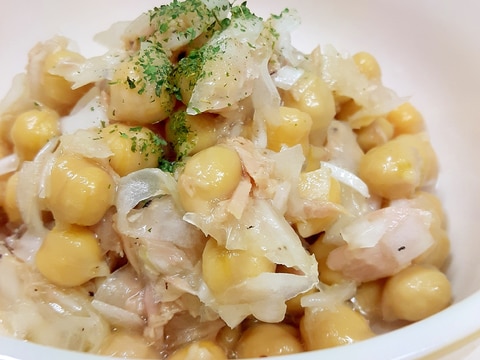 子供が喜ぶ(^^)ツナ缶とひよこ豆のマリネサラダ♪